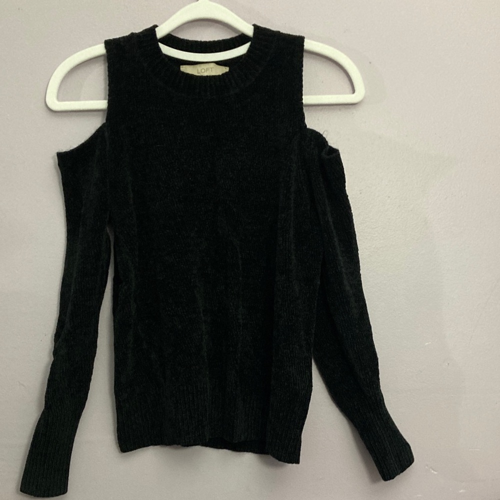 LOFT Black Off-the-Shoulder Sweater